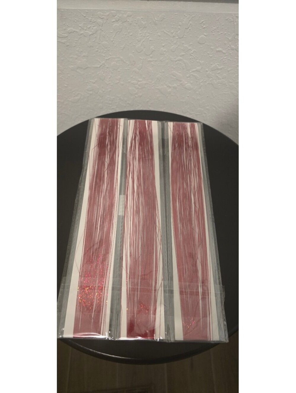 Set of 6 red sparkle Hair Extensions with Sparkle